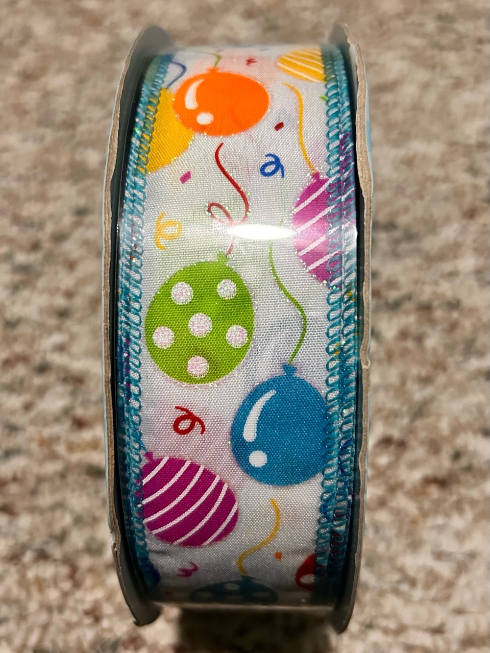Kirkland Signature Wire-Edged Colorful Balloon Ribbon 50YD 1.5 inches New